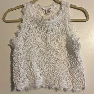 White Lace Crop Top